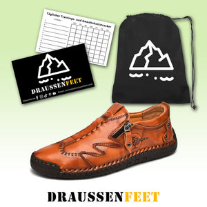 Men Side Zipper Comfy Hand Stitching Microfiber Leather leisure shoes