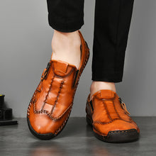 Lade das Bild in den Galerie-Viewer, draussenfeet handgefertigte lederschuhe 31345 rotbraun
