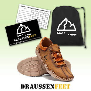 Herren rutschfeste lässige Fahrschuhe aus Leder mit Handnähten