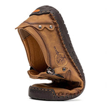 Load image into Gallery viewer, Men&#39;s microfiber leather side zipper soft sole hand -sewn shoes leisure shoes
