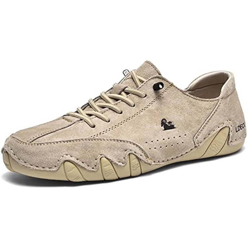 Handgefertigte aus Wildleder mit Klettverschluss, Beck-Schuhe für Herren, wasserdichte Leder-Freizeit-Sneaker, rutschfest, atmungsaktiv
