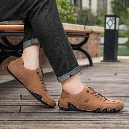 Damen Handgefertigte aus Wildleder mit Klettverschluss, Beck-Schuhe, wasserdichte Leder-Freizeit-Sneaker, rutschfest, atmungsaktiv