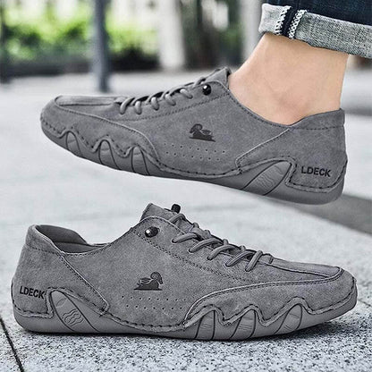 Damen Handgefertigte aus Wildleder mit Klettverschluss, Beck-Schuhe, wasserdichte Leder-Freizeit-Sneaker, rutschfest, atmungsaktiv