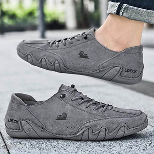Damen Handgefertigte aus Wildleder mit Klettverschluss, Beck-Schuhe, wasserdichte Leder-Freizeit-Sneaker, rutschfest, atmungsaktiv