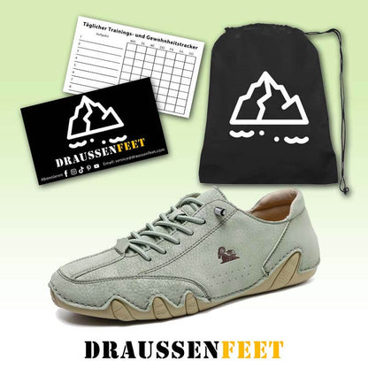 Damen Handgefertigte aus Wildleder mit Klettverschluss, Beck-Schuhe, wasserdichte Leder-Freizeit-Sneaker, rutschfest, atmungsaktiv