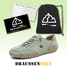 Lade das Bild in den Galerie-Viewer, draussenfeet handgefertigte lederschuhe 31473 hellgrun
