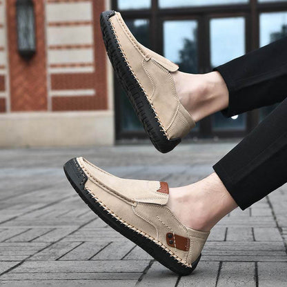 Frühling Herren Casual Outdoor Echtleder Handgefertigte Loafer Schuhe