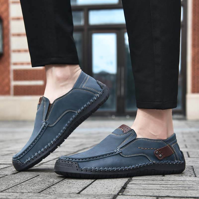 Frühling Herren Casual Outdoor Echtleder Handgefertigte Loafer Schuhe