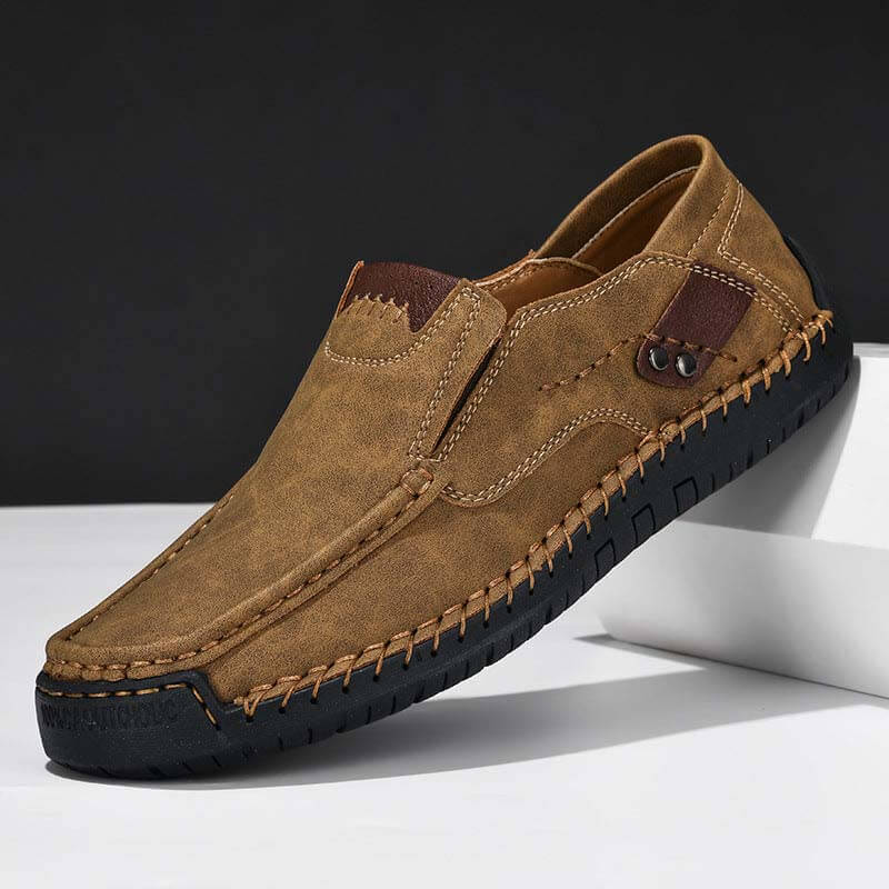 Frühling Herren Casual Outdoor Echtleder Handgefertigte Loafer Schuhe