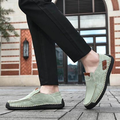 Frühling Herren Casual Outdoor Echtleder Handgefertigte Loafer Schuhe