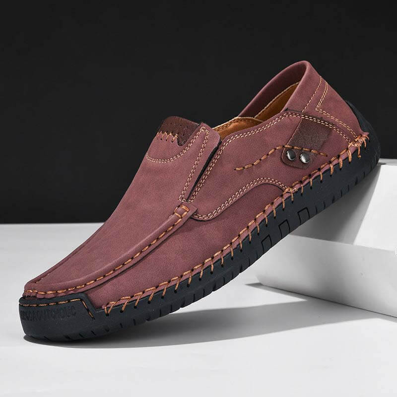 Frühling Herren Casual Outdoor Echtleder Handgefertigte Loafer Schuhe