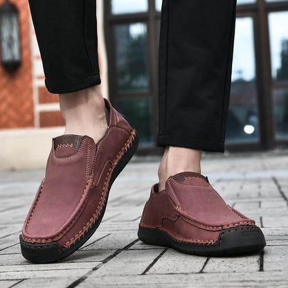 Frühling Herren Casual Outdoor Echtleder Handgefertigte Loafer Schuhe