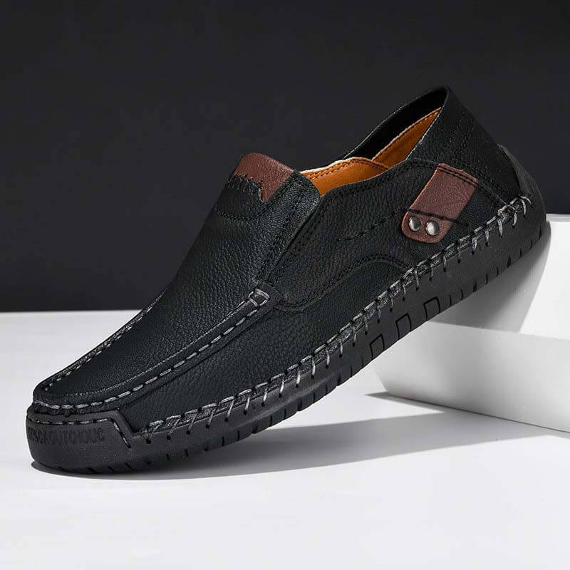 Frühling Herren Casual Outdoor Echtleder Handgefertigte Loafer Schuhe