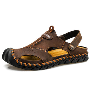 draussenfeet handgefertigte lederschuhe sandalen hausschuhe 131904 dunkelbraun