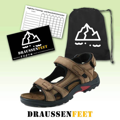 Herren Strandschuhe aus Leder in der ersten Schicht mit offenem Zehenschlupf Sommer handgefertigte Sandalen in großen Größen im Freien