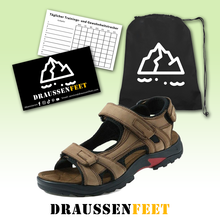 Lade das Bild in den Galerie-Viewer, draussenfeet handgefertigte lederschuhe sandalen hausschuhe 133968 khaki
