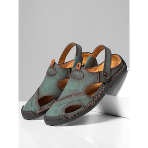 draussenfeet handgefertigte lederschuhe sandalen hausschuhe 31140 grun