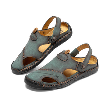 Lade das Bild in den Galerie-Viewer, draussenfeet handgefertigte lederschuhe sandalen hausschuhe 31140 grun
