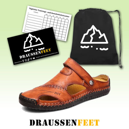 Herren Sommer Leder Sandalen Strandschuhe Hausschuhe