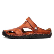 Cargar imagen en el visor de la galería, Sandalias de cuero de verano para hombres zapatillas de playa
