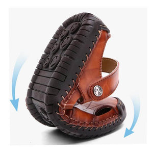 Sandalias de cuero de verano para hombres zapatillas de playa