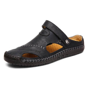 Sandalias de cuero de verano para hombres zapatillas de playa