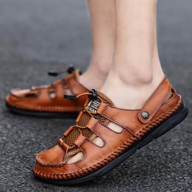 Herrensandalen Klassische römische Sandalen Bequeme Freizeitschuhe Sommer Outdoor Beach Herren Flip Flop Atmungsaktive Wohnungen