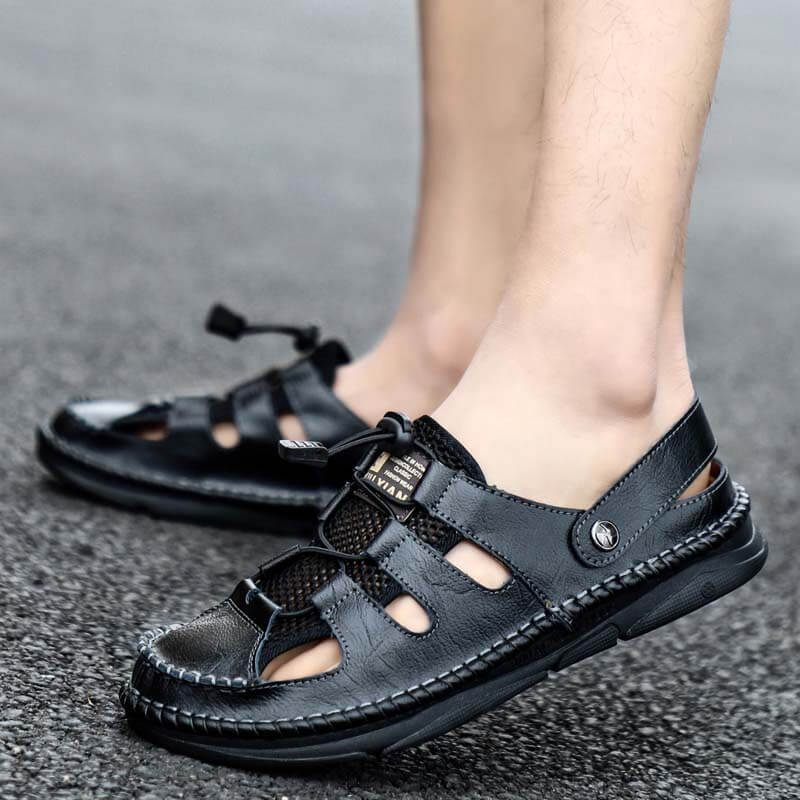 Herrensandalen Klassische römische Sandalen Bequeme Freizeitschuhe Sommer Outdoor Beach Herren Flip Flop Atmungsaktive Wohnungen