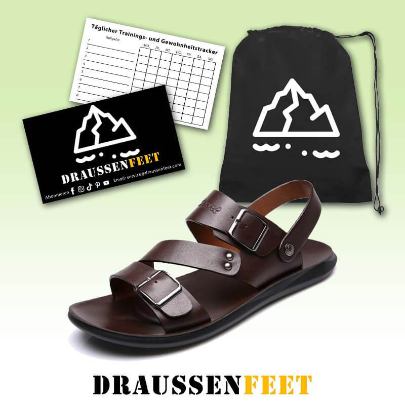 Sommerliche lässige bequeme Barfußsandalen aus echtem Leder für Herren