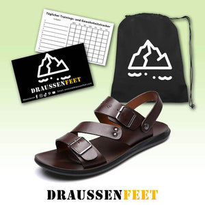 Sommerliche lässige bequeme Barfußsandalen aus echtem Leder für Herren