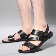 Lade das Bild in den Galerie-Viewer, Sommerliche lässige bequeme Barfußsandalen aus echtem Leder für Herren
