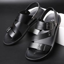 Lade das Bild in den Galerie-Viewer, Sommerliche lässige bequeme Barfußsandalen aus echtem Leder für Herren
