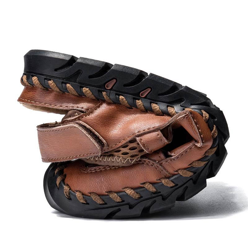 Herren Gummi Toe Cap Leder handgefertigte atmungsaktive Wassersandalen