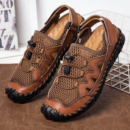 Herren Gummi Toe Cap Leder handgefertigte atmungsaktive Wassersandalen