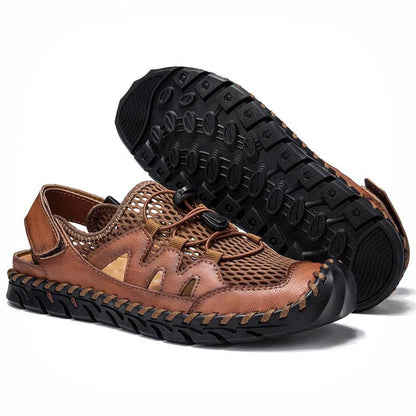 Herren Gummi Toe Cap Leder handgefertigte atmungsaktive Wassersandalen