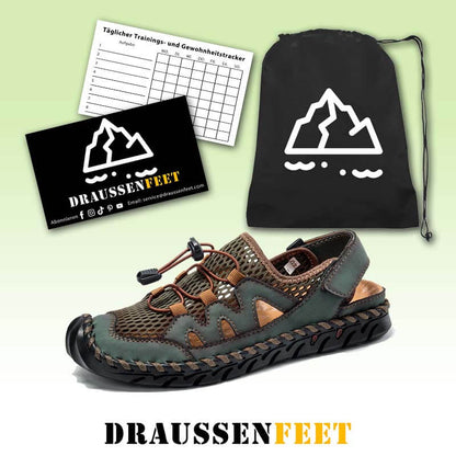 Herren Gummi Toe Cap Leder handgefertigte atmungsaktive Wassersandalen