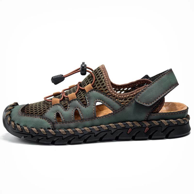 Herren Gummi Toe Cap Leder handgefertigte atmungsaktive Wassersandalen