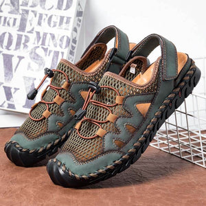 Herren Gummi Toe Cap Leder handgefertigte atmungsaktive Wassersandalen