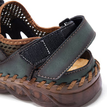 Lade das Bild in den Galerie-Viewer, draussenfeet handgefertigte lederschuhe sandalen hausschuhe 31281 grun

