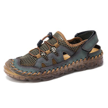 Lade das Bild in den Galerie-Viewer, draussenfeet handgefertigte lederschuhe sandalen hausschuhe 31281 grun
