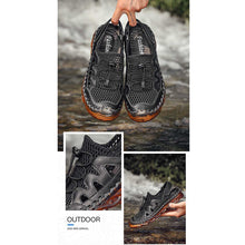Lade das Bild in den Galerie-Viewer, draussenfeet handgefertigte lederschuhe sandalen hausschuhe 31281 schwarz
