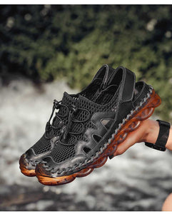 draussenfeet handgefertigte lederschuhe sandalen hausschuhe 31281 schwarz