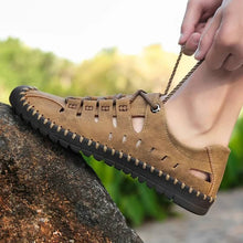 Lade das Bild in den Galerie-Viewer, Sommer Männer Freizeitschuhe Turnschuhe Handgemachte atmungsaktive Männer Schuhe Luxus Marke Leder Herren Slipper Mokassins
