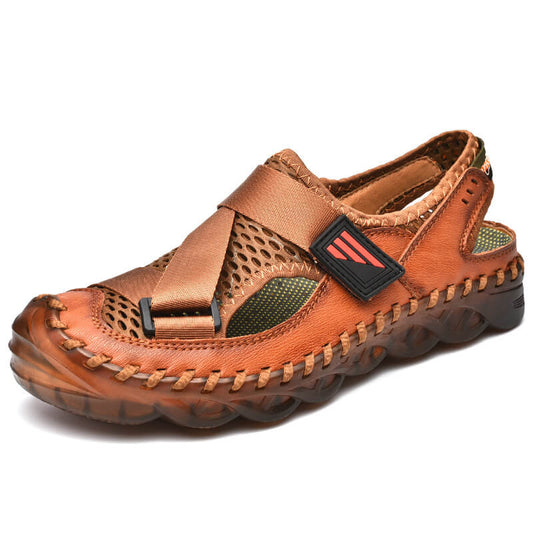 Sommer New Hole Schuhe atmungsaktive weiche Ledersandalen Strandschuhe