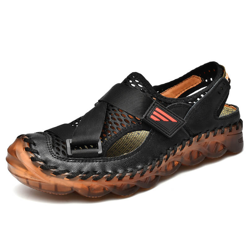 Sommer New Hole Schuhe atmungsaktive weiche Ledersandalen Strandschuhe