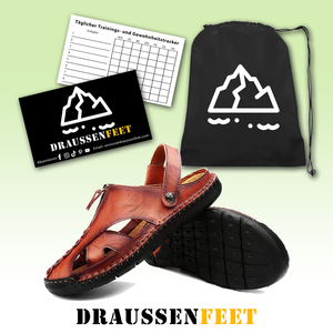 draussenfeet handgefertigte lederschuhe sandalen hausschuhe 31304 braun