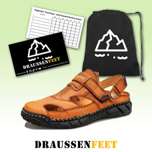 Men's spring summer closed Velcro fastener sandals