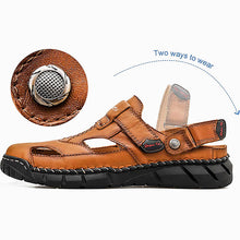 Load image into Gallery viewer, Men&#39;s spring summer closed Velcro fastener sandals
