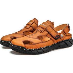 Men's spring summer closed Velcro fastener sandals