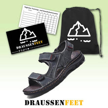 Lade das Bild in den Galerie-Viewer, Herrensandalen Outdoor Echtes Leder Atmungsaktive Herrensandalen Leder Handgefertigte Herren Strandsandalen
